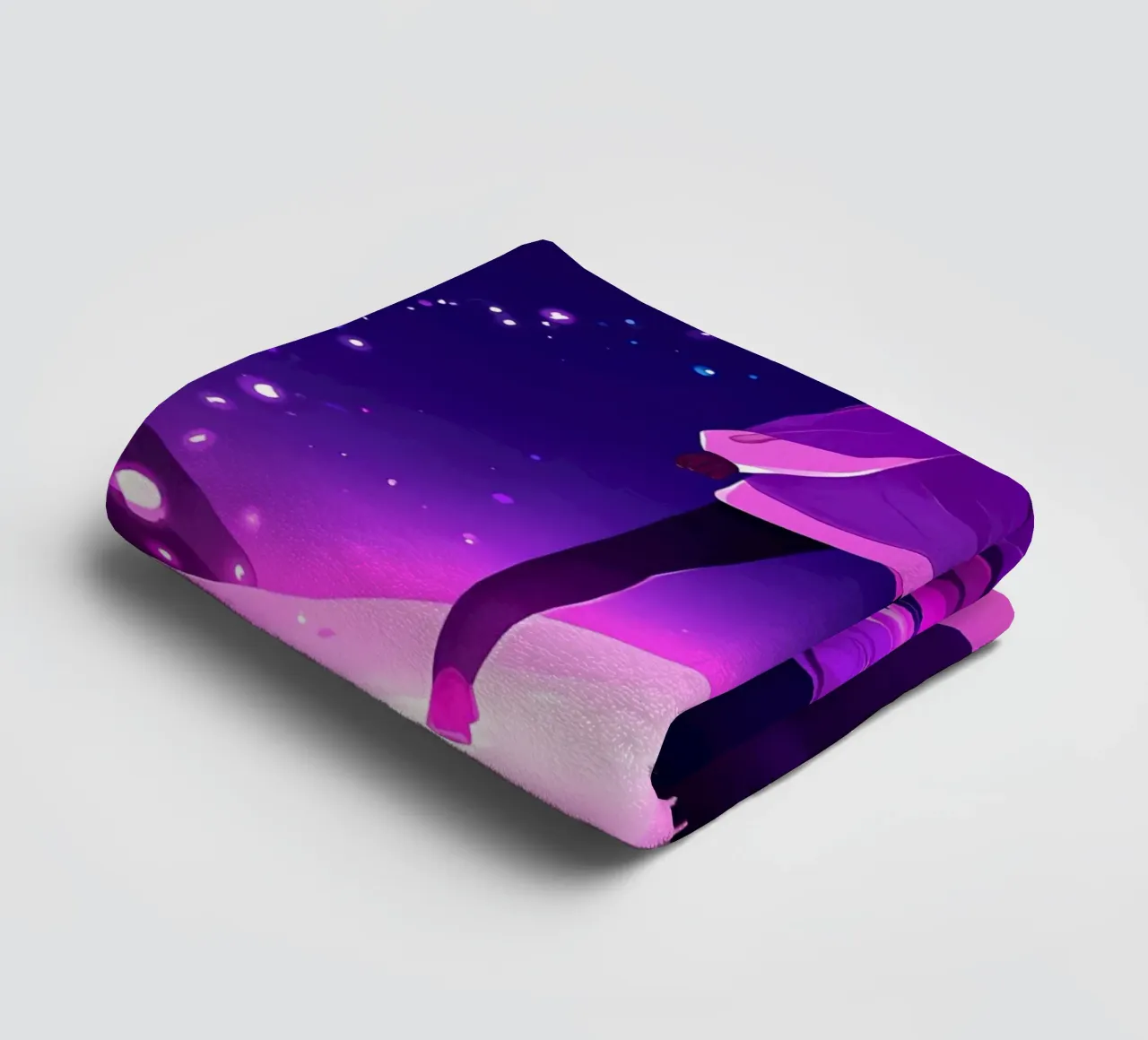 A Girl Standing Standing On A Floating Asteroid Lofi Art towel by LoFi Gallery