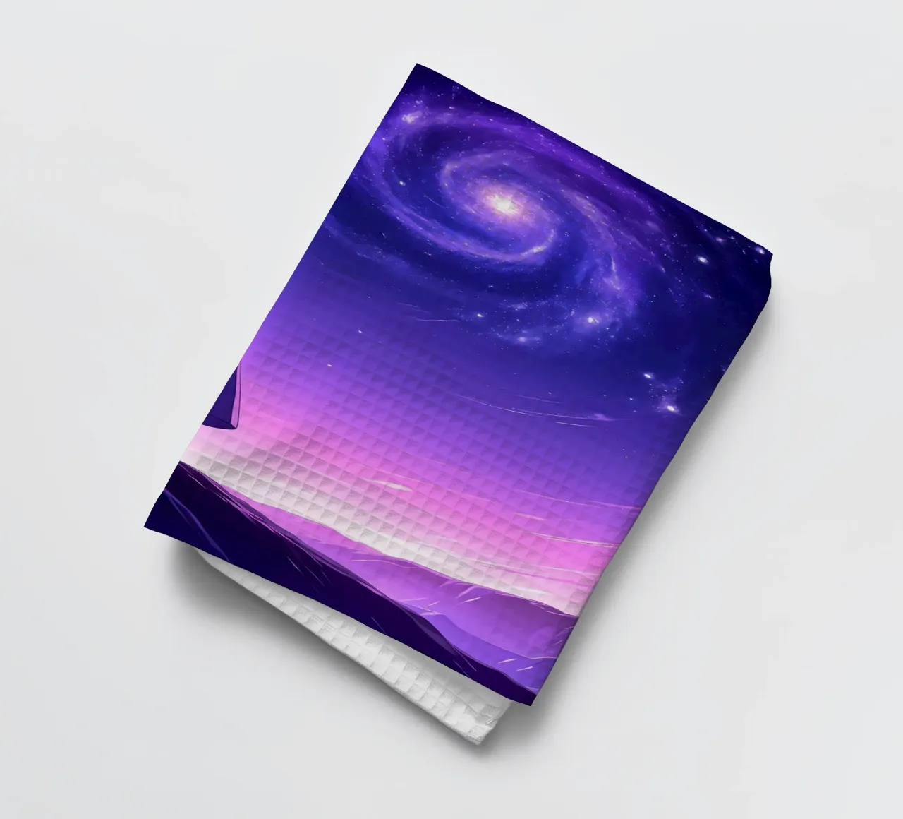 Ein Mädchen zu Fuß den Hügel hinunter suchen Galaxie im Himmel Lofi Kunst Geschirrtuch von LoFi Gallery