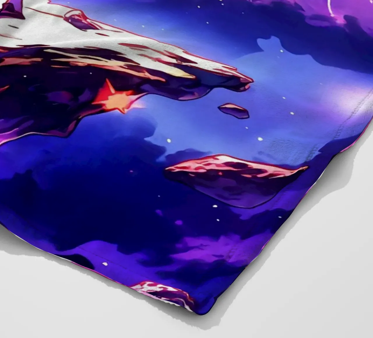 A Girl Standing On An Asteroid IN Space Lofi Art fleece blanket by LoFi Gallery