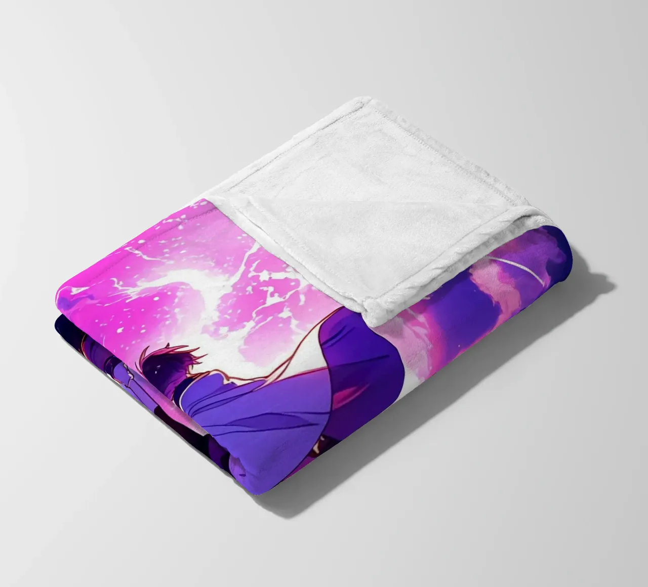A Girl Standing On An Asteroid IN Space Lofi Art fleece blanket by LoFi Gallery