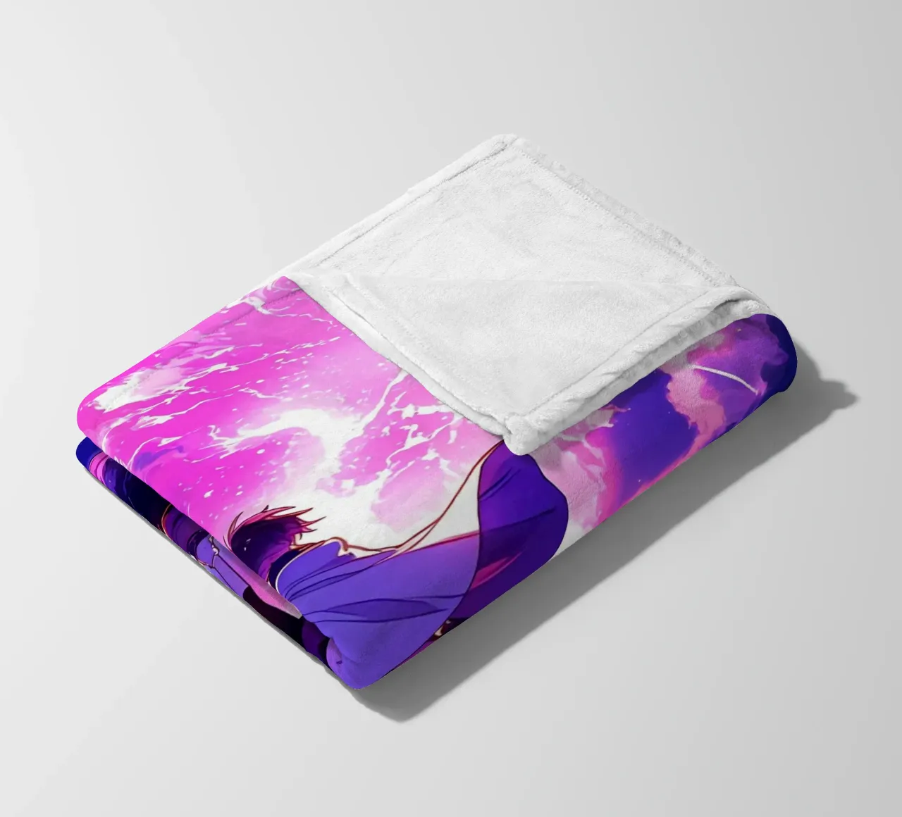A Girl Standing On An Asteroid IN Space Lofi Art fleece blanket by LoFi Gallery
