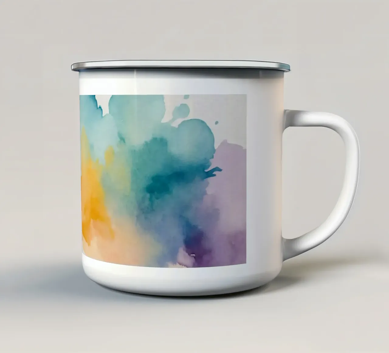 abstract aquarelontwerp voor creatieve achtergronden emaille mok van DesignDoodle