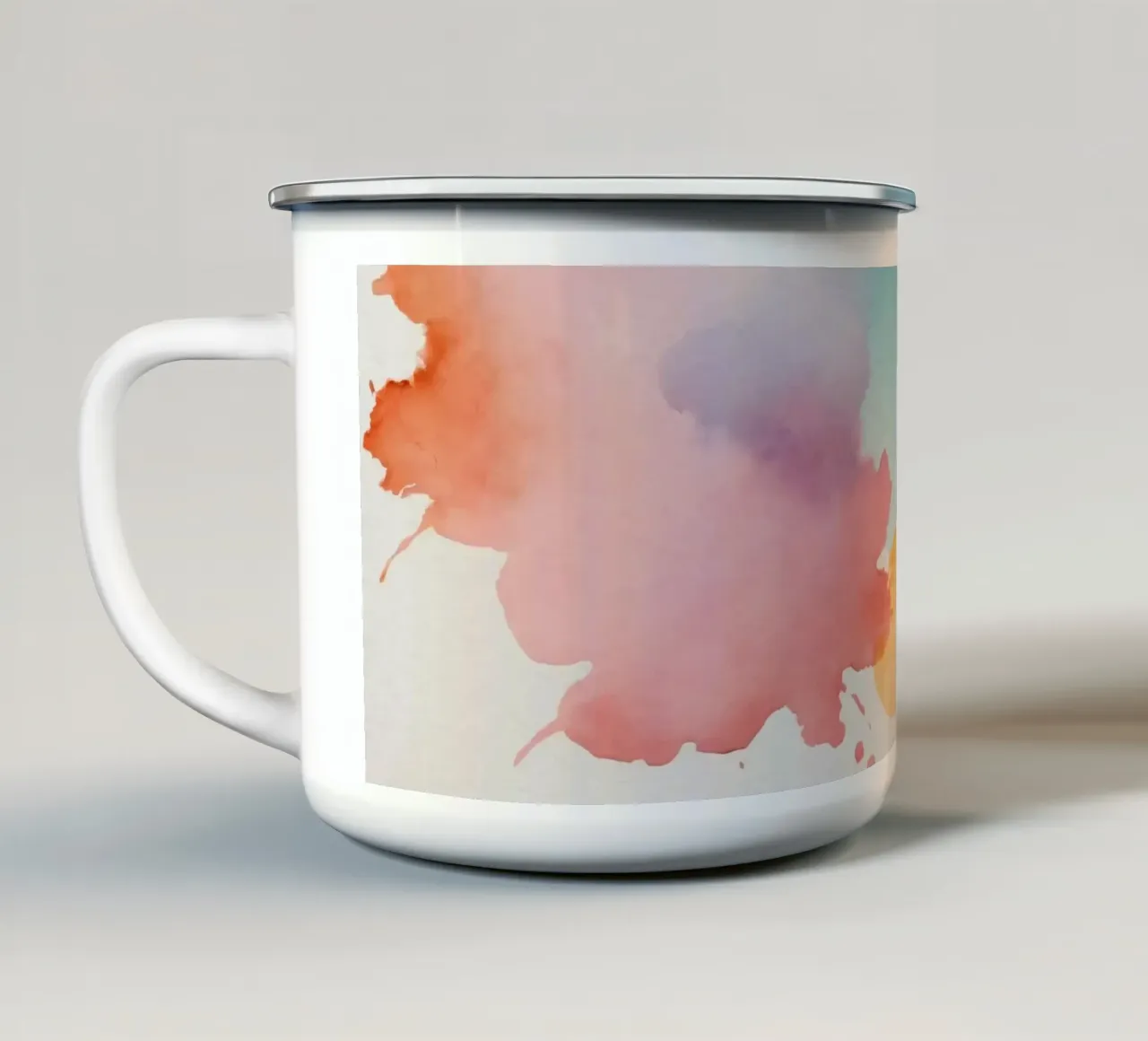 abstract aquarelontwerp voor creatieve achtergronden emaille mok van DesignDoodle