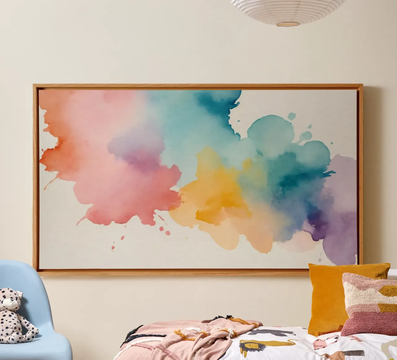 abstract watercolor design for creative backgrounds canvas with Floater frame by DesignDoodle