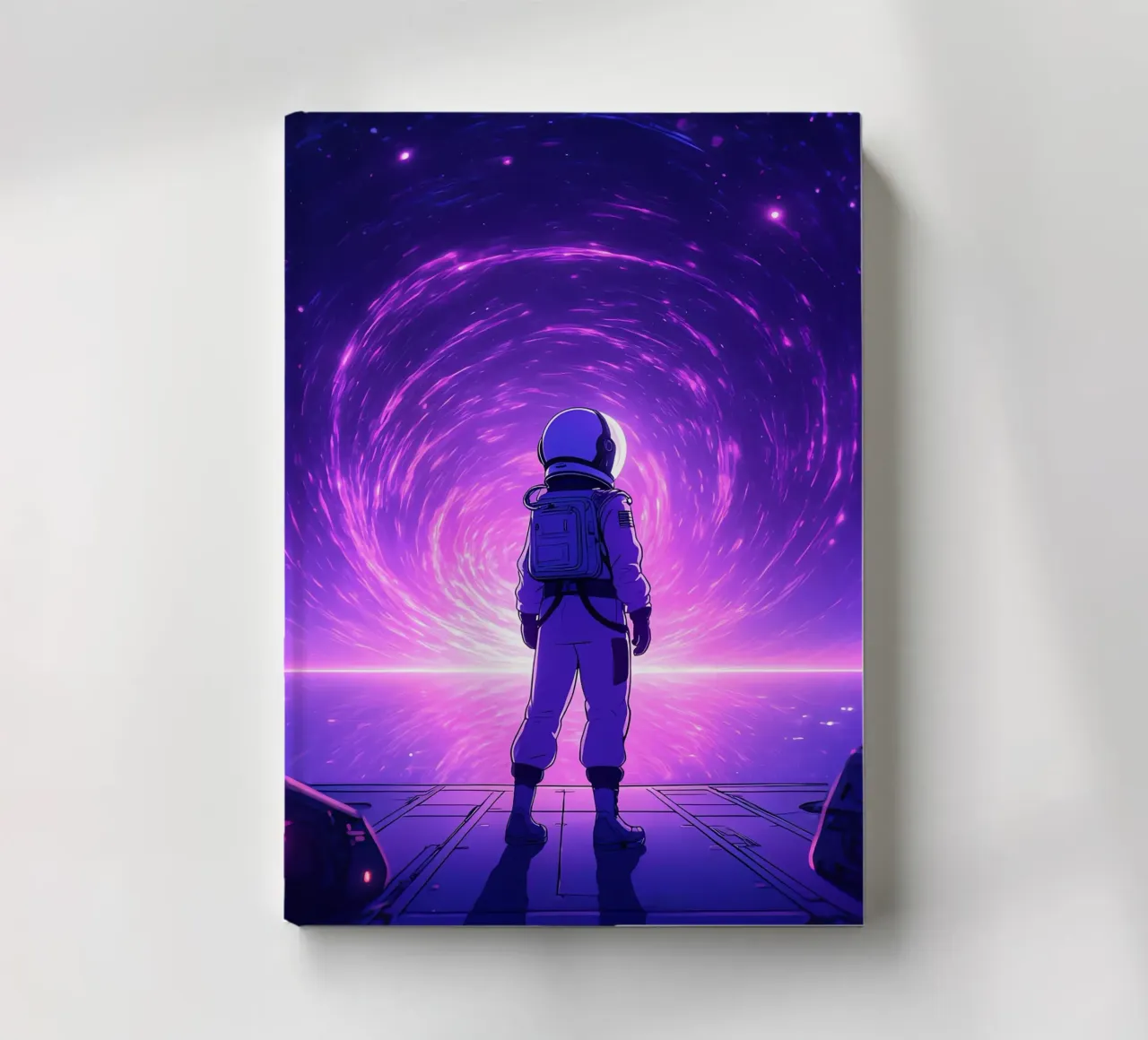 An Astronaut Standing Near Space Portal Lofi Art notebook by LoFi Gallery