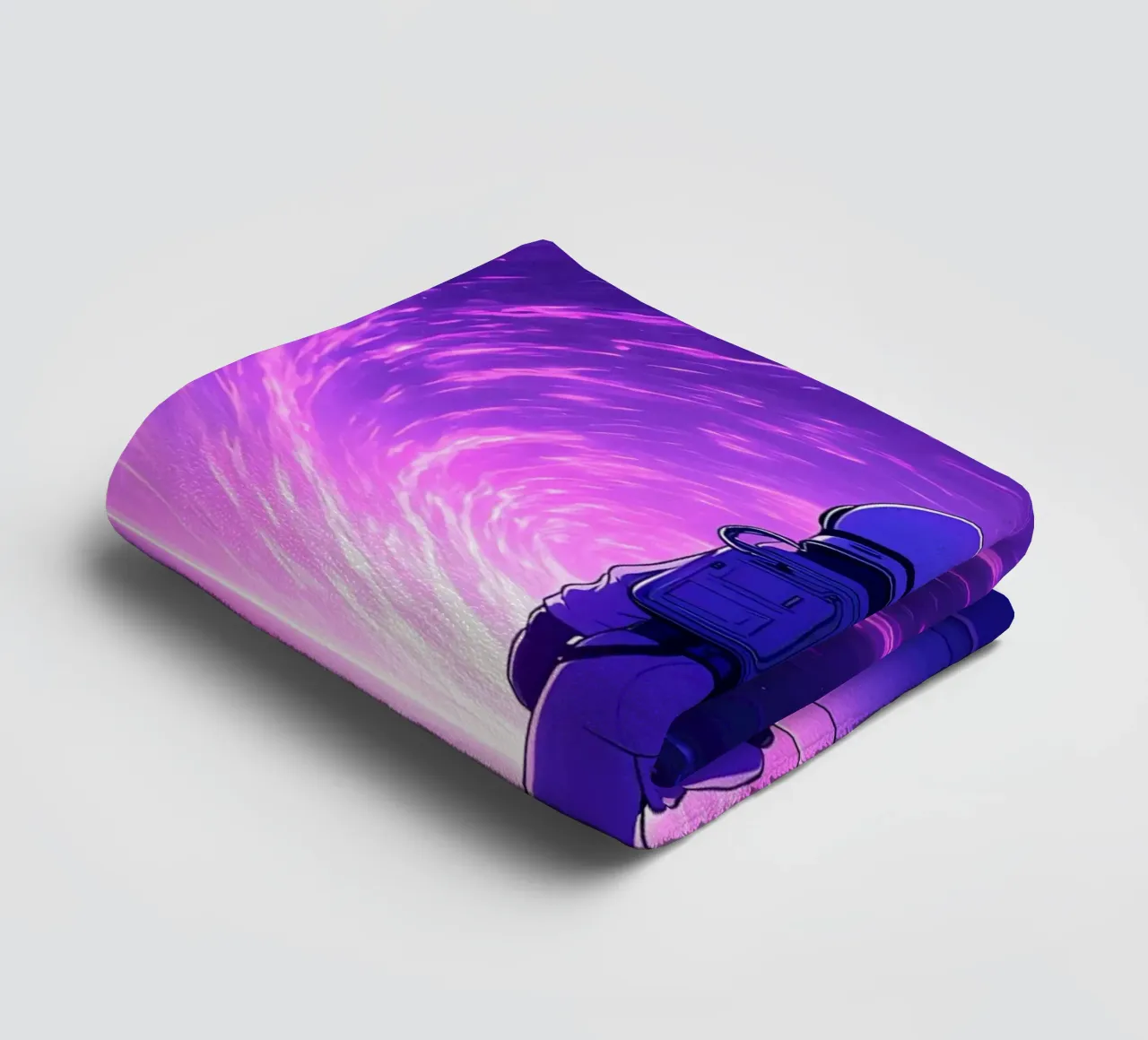 An Astronaut Standing Near Space Portal Lofi Art towel by LoFi Gallery