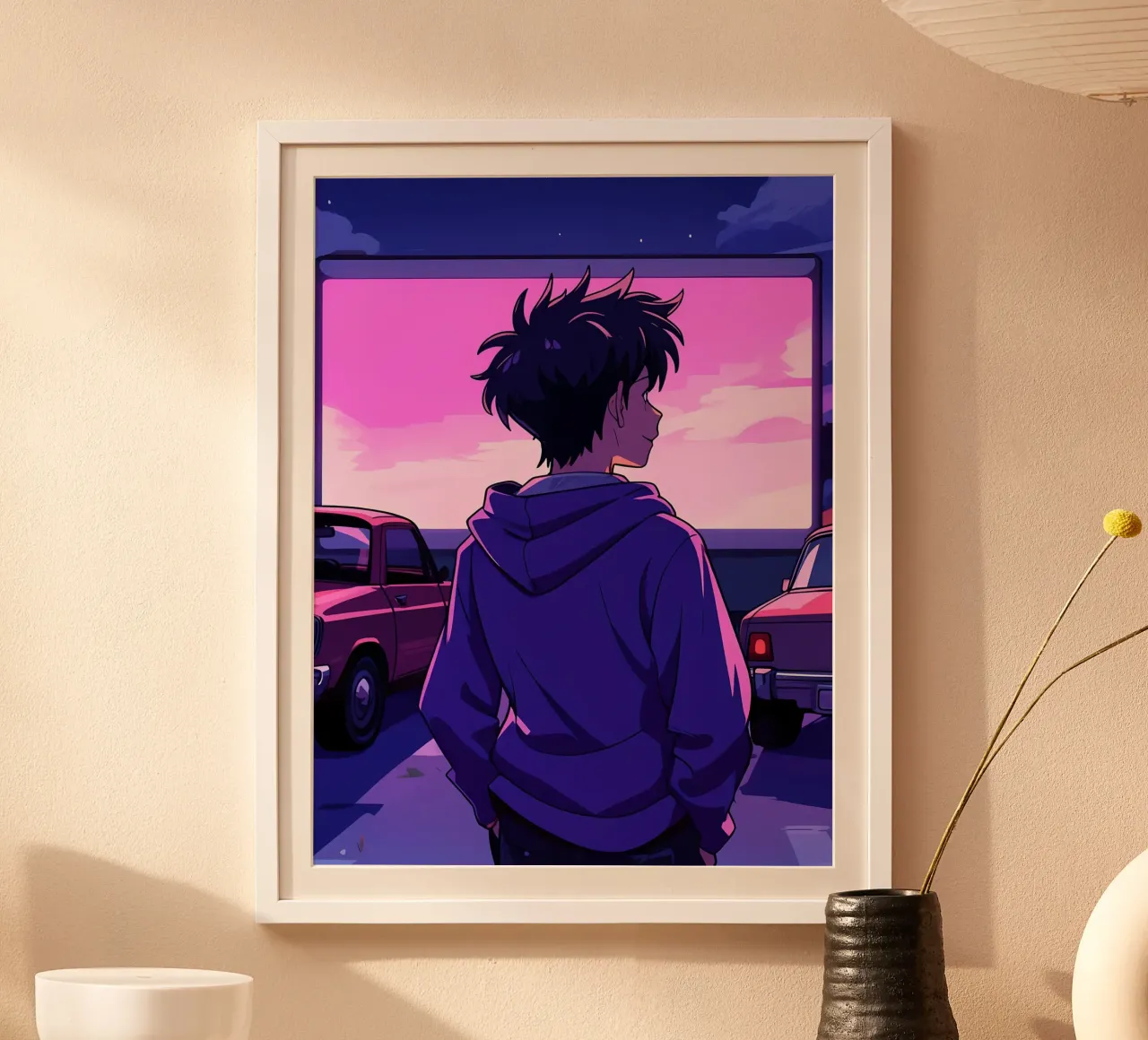 Un niño mirando una película Lofi Art poster de LoFi Gallery