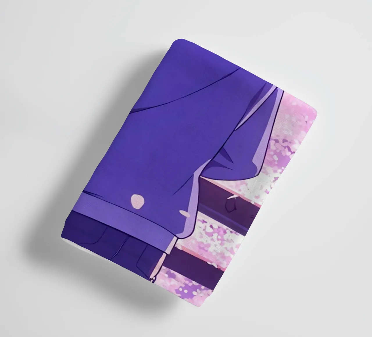A Boy Looking At Cherry Blossom Trees In Evening Lofi Art towel by LoFi Gallery