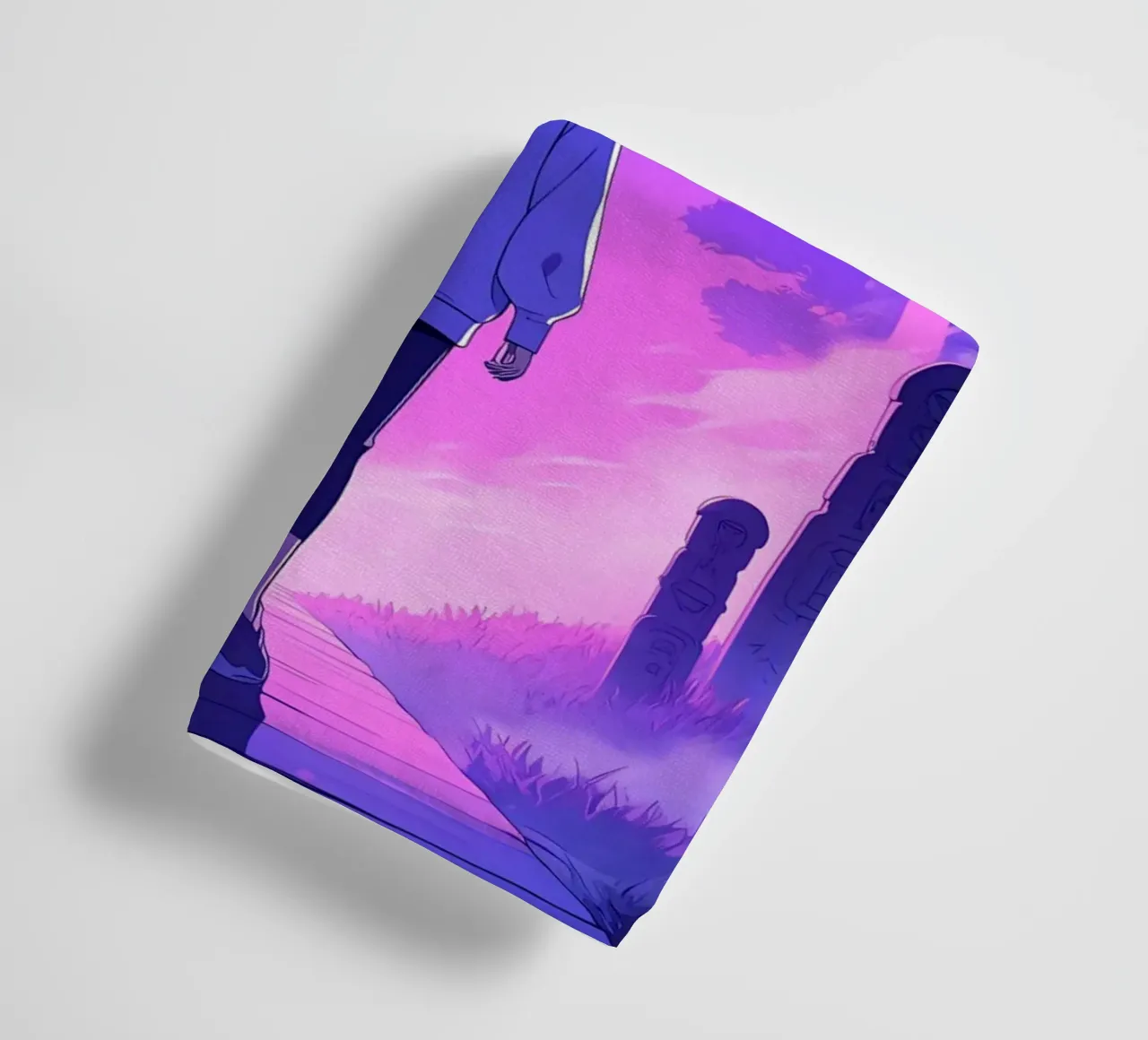 Una ragazza in piedi in un luogo infestato di notte Lofi Art asciugamano da bagno da LoFi Gallery