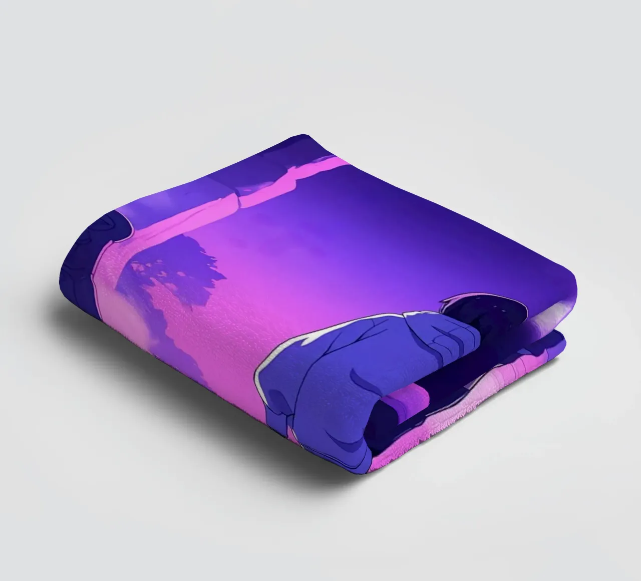 Una ragazza in piedi in un luogo infestato di notte Lofi Art asciugamano da bagno da LoFi Gallery