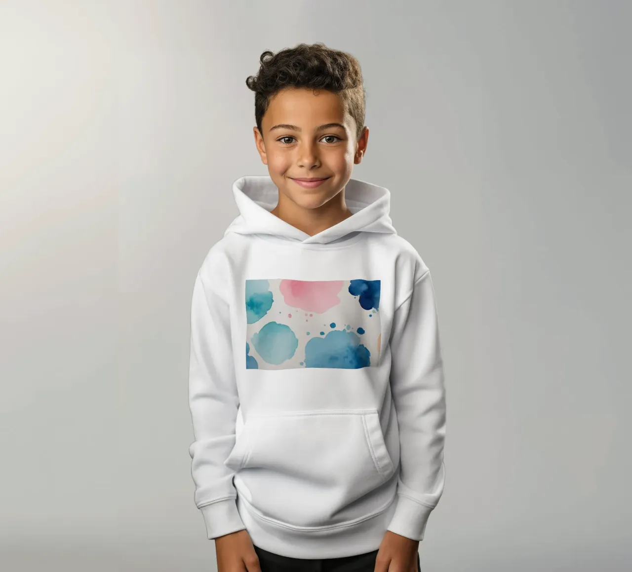 Macchie colorate astratte ad acquerello felpa bambino con cappuccio da DesignDoodle