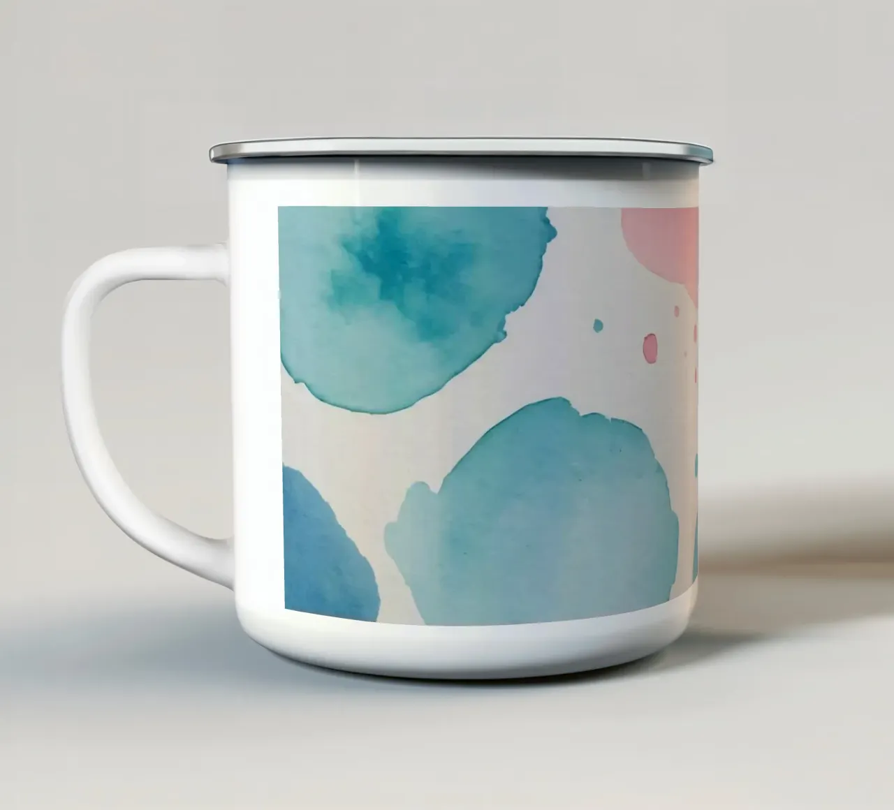 Macchie colorate astratte ad acquerello tazza in smalto da DesignDoodle