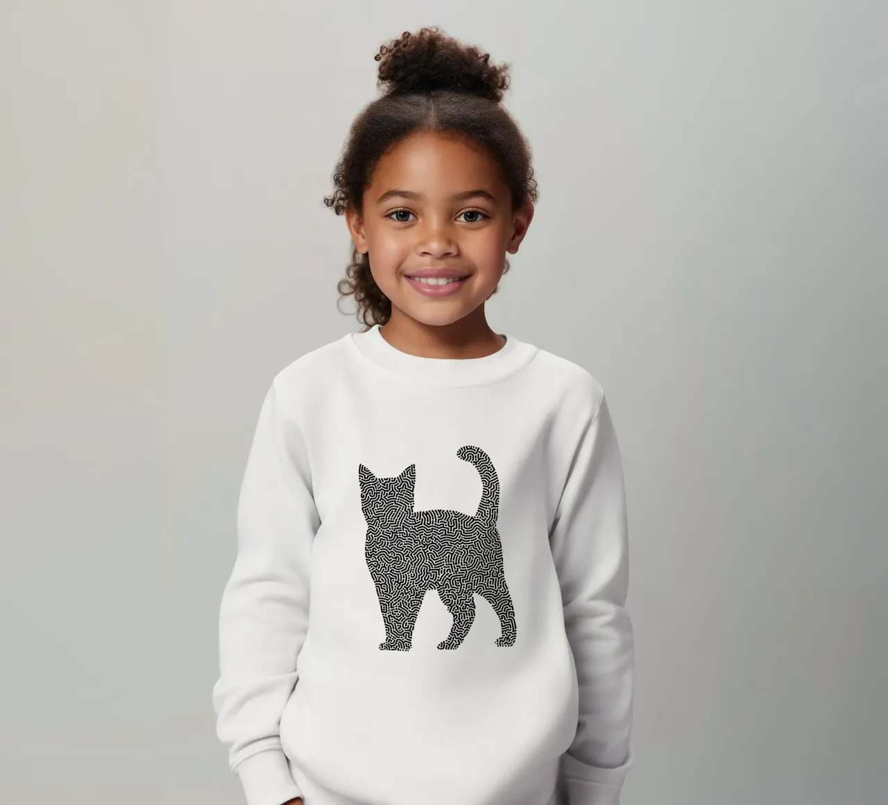 Gatti Zendoodle | Line Art in bianco e nero felpa bambino da Autofocus