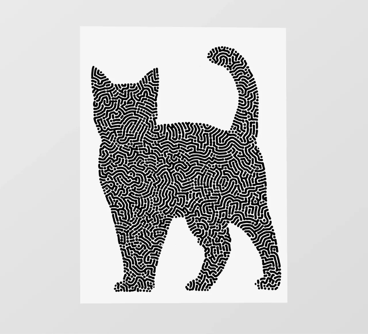 Gatti Zendoodle | Line Art in bianco e nero telo in pvc da Autofocus
