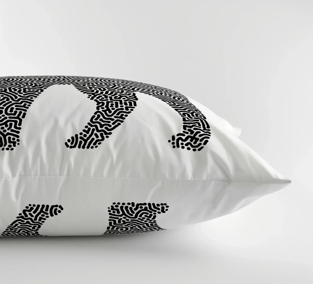 Gatti Zendoodle | Line Art in bianco e nero cuscino da Autofocus