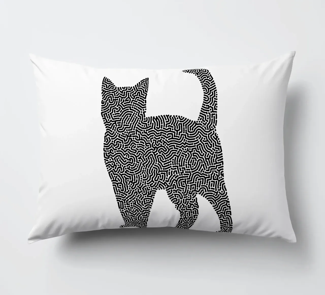 Gatti Zendoodle | Line Art in bianco e nero cuscino da Autofocus