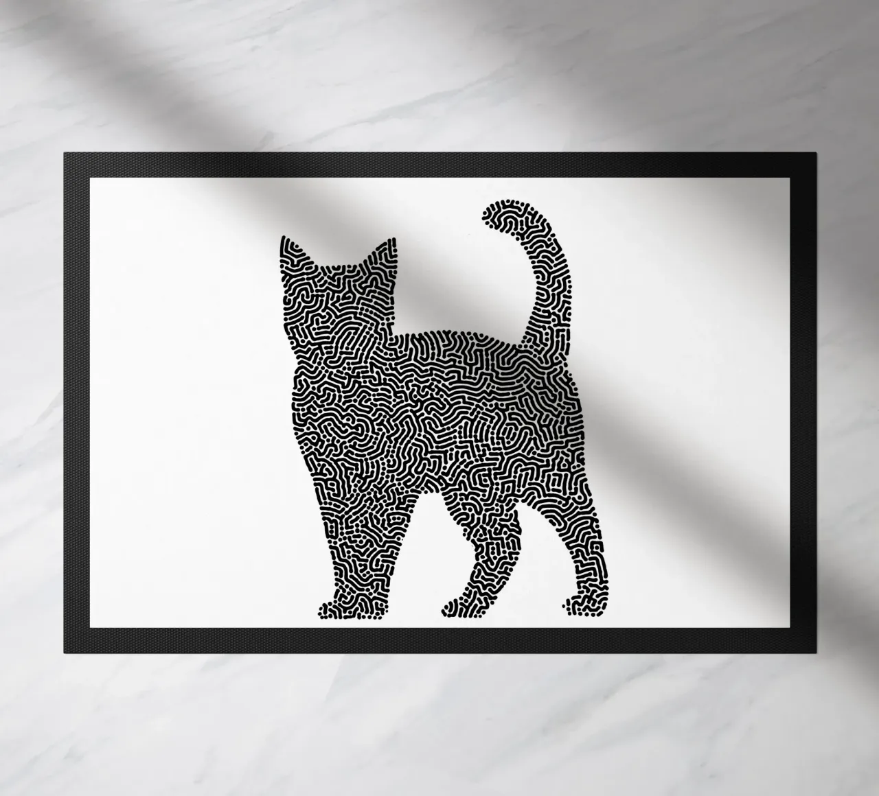 Gatti Zendoodle | Line Art in bianco e nero zerbino da Autofocus