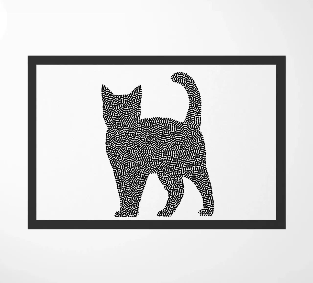 Gatti Zendoodle | Line Art in bianco e nero zerbino da Autofocus
