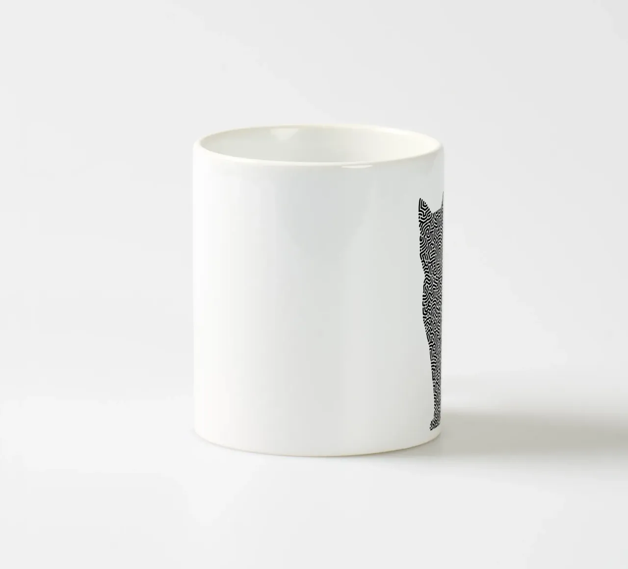 Gatti Zendoodle | Line Art in bianco e nero tazza in ceramica da Autofocus