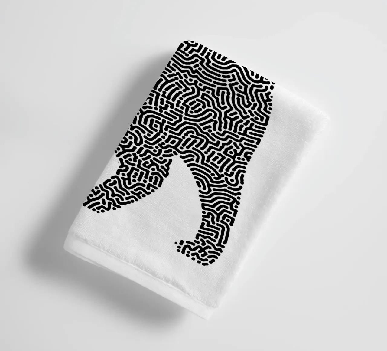 Gatti Zendoodle | Line Art in bianco e nero asciugamano da bagno da Autofocus