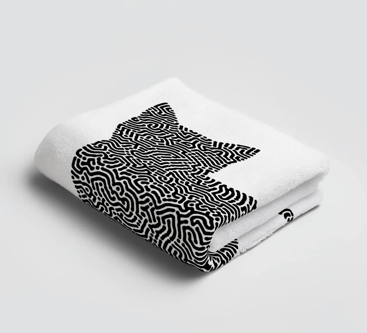 Gatti Zendoodle | Line Art in bianco e nero asciugamano da bagno da Autofocus