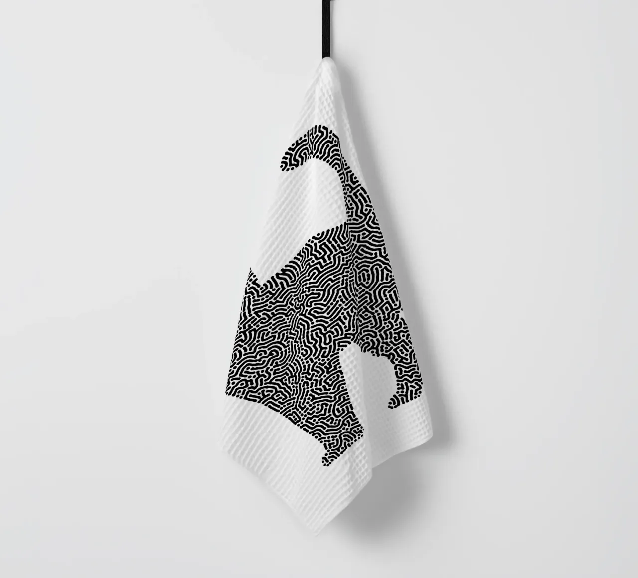 Gatti Zendoodle | Line Art in bianco e nero canovaccio da cucina da Autofocus