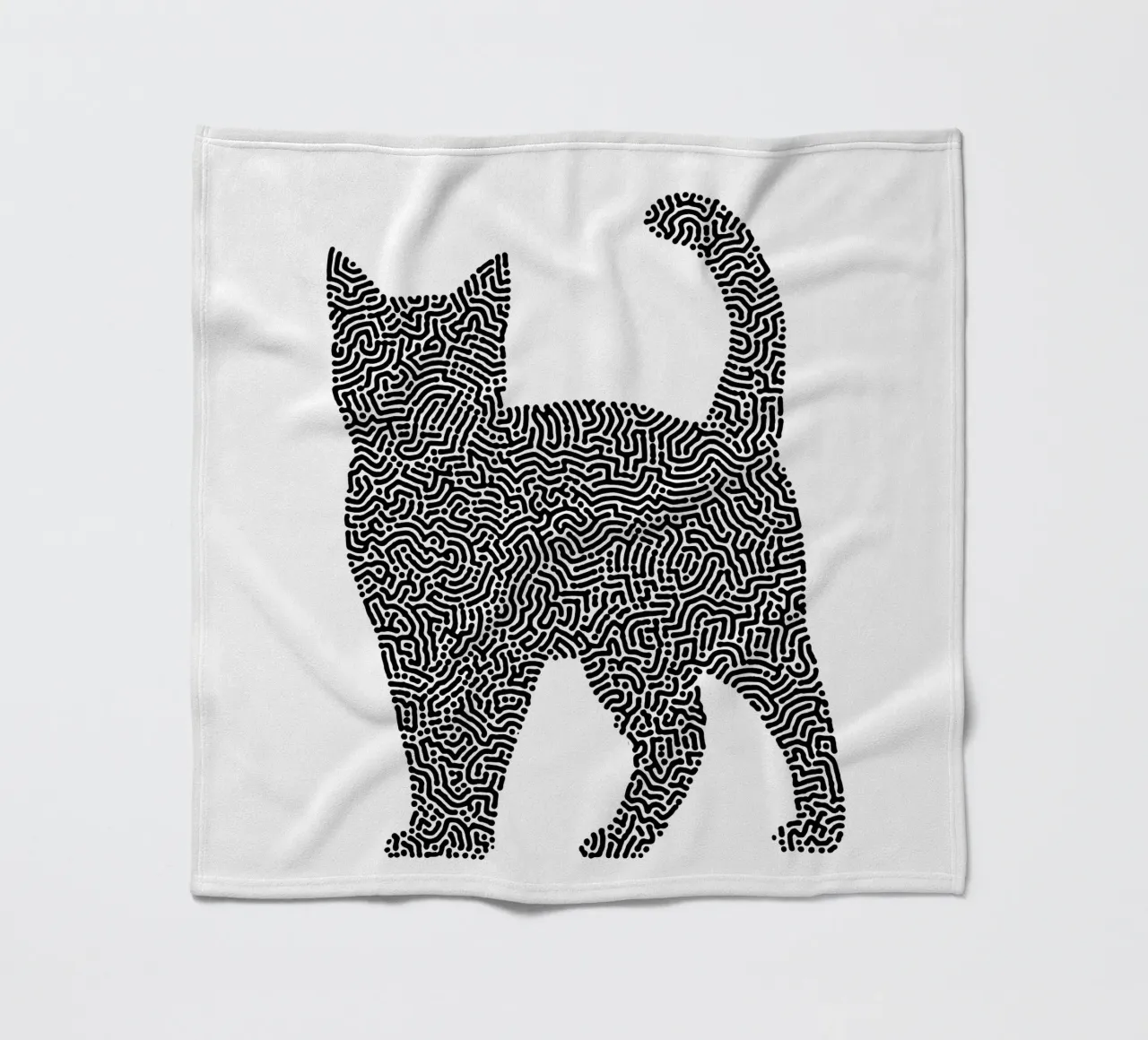 Gatti Zendoodle | Line Art in bianco e nero coperta in pile da Autofocus