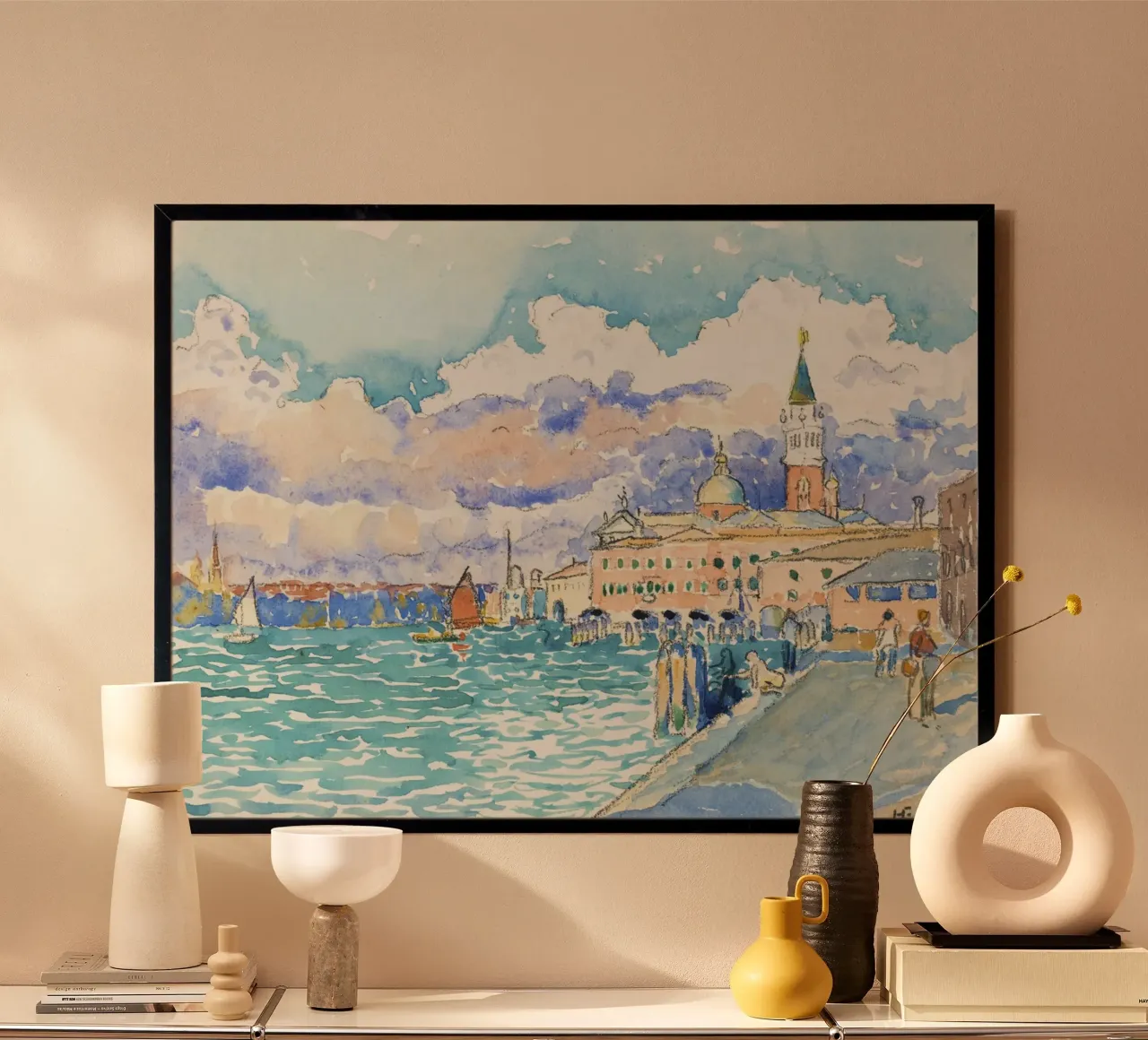 Venezia (1903) Henri-Edmond Cross poster con telaio in plastica da Venus Art