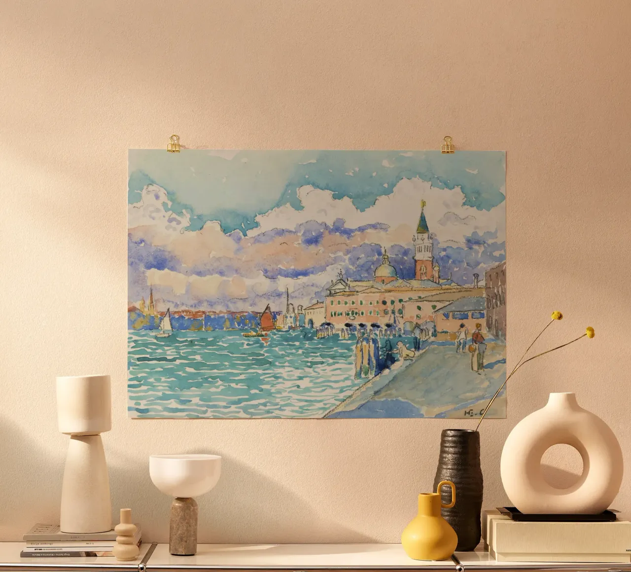 Venezia (1903) Henri-Edmond Cross poster con telaio in plastica da Venus Art