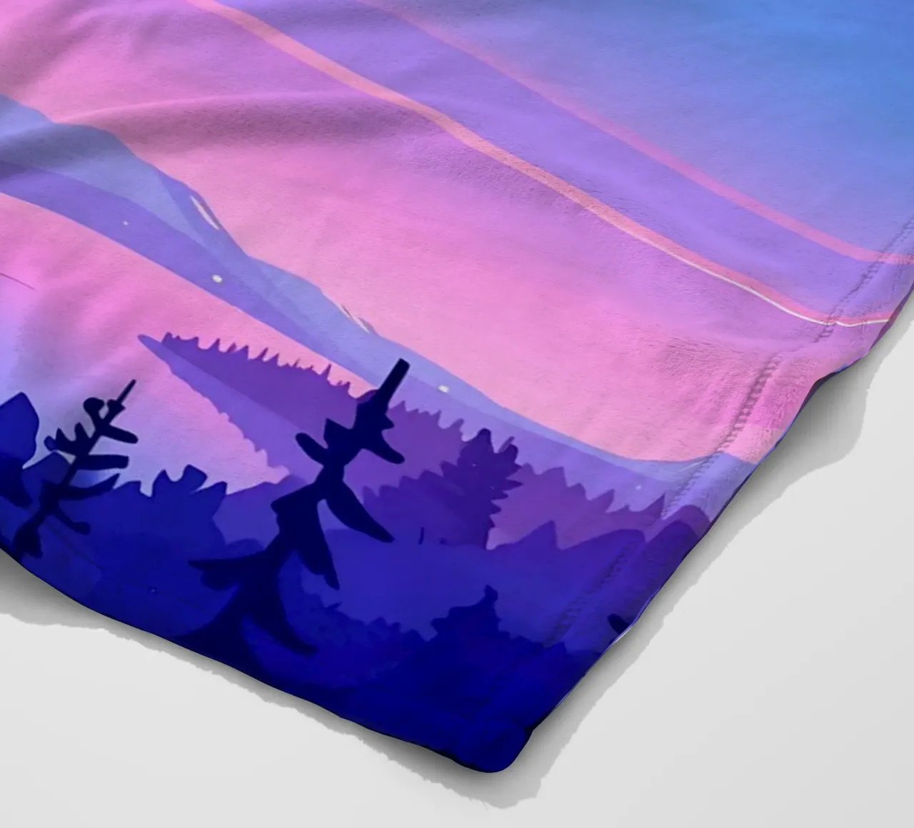 An Airplane Flying Above The River Forest Lofi Art fleece blanket by LoFi Gallery