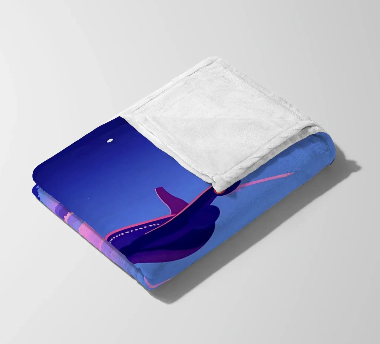 An Airplane Flying Above The River Forest Lofi Art fleece blanket by LoFi Gallery