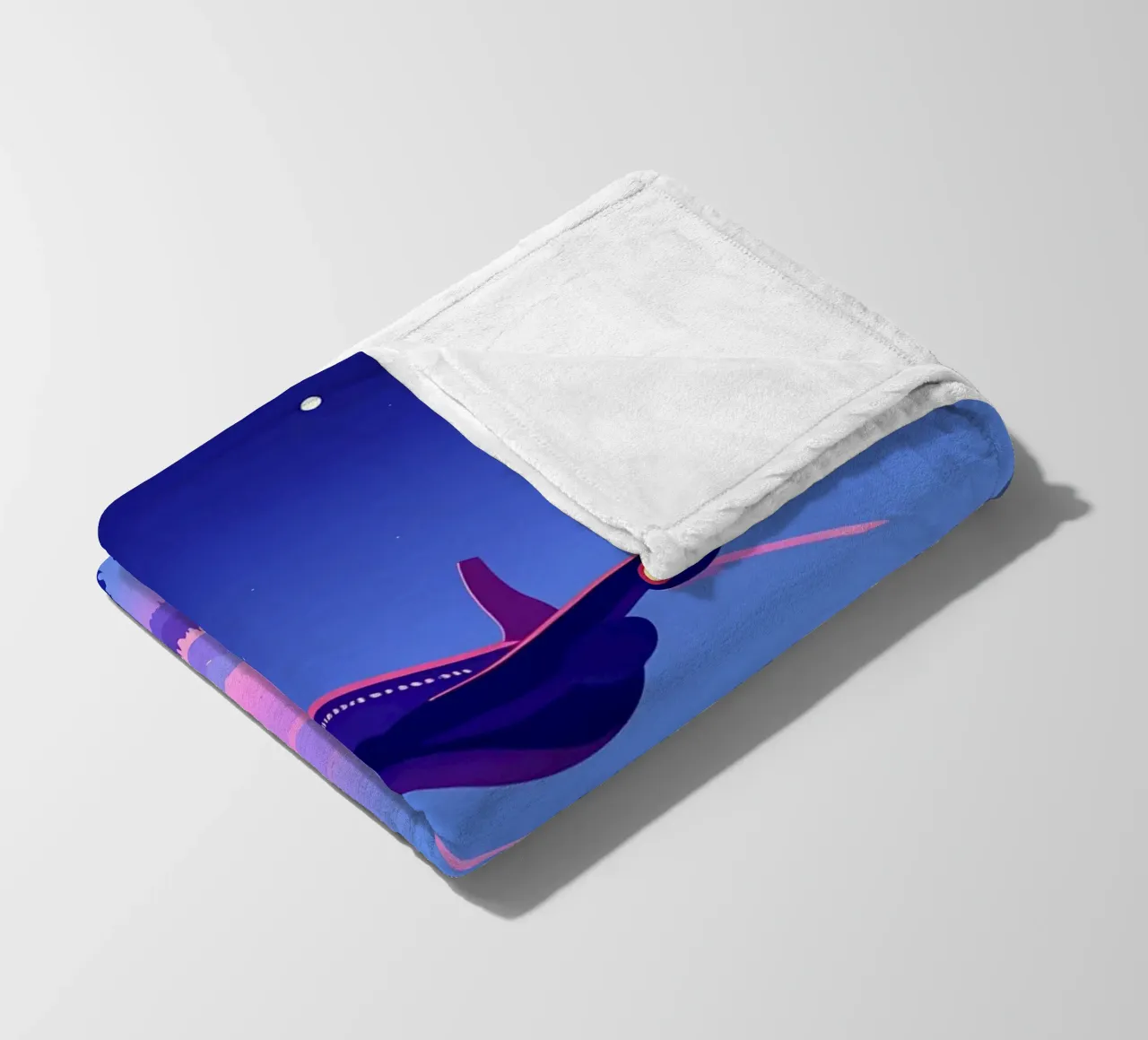 An Airplane Flying Above The River Forest Lofi Art fleece blanket by LoFi Gallery