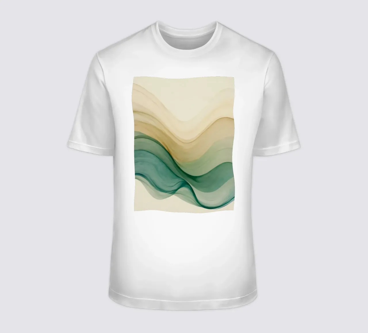 Elegant abstract waves in soft tones create a calming art t-shirt by DesignDoodle