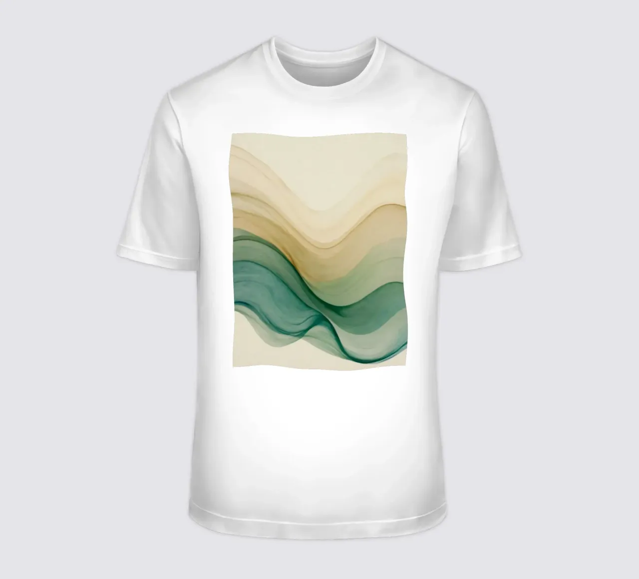 Elegant abstract waves in soft tones create a calming art t-shirt by DesignDoodle