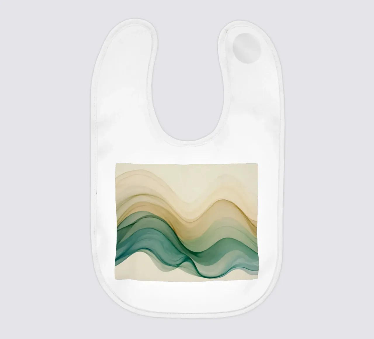 D'élégantes vagues abstraites dans des tons doux créent un art apaisant. bavoir de DesignDoodle