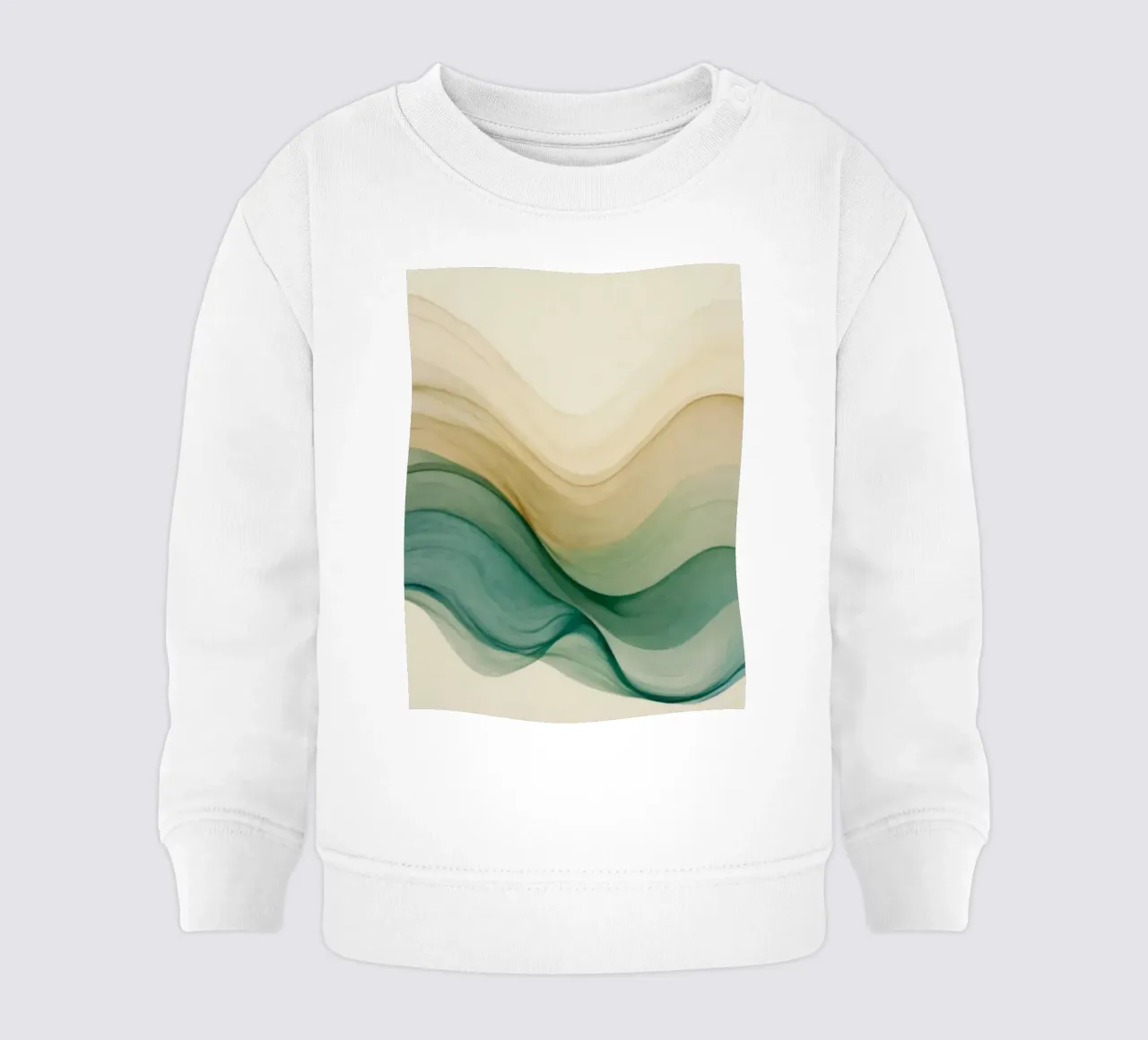 Elegant abstract waves in soft tones create a calming art baby sweatshirt by DesignDoodle