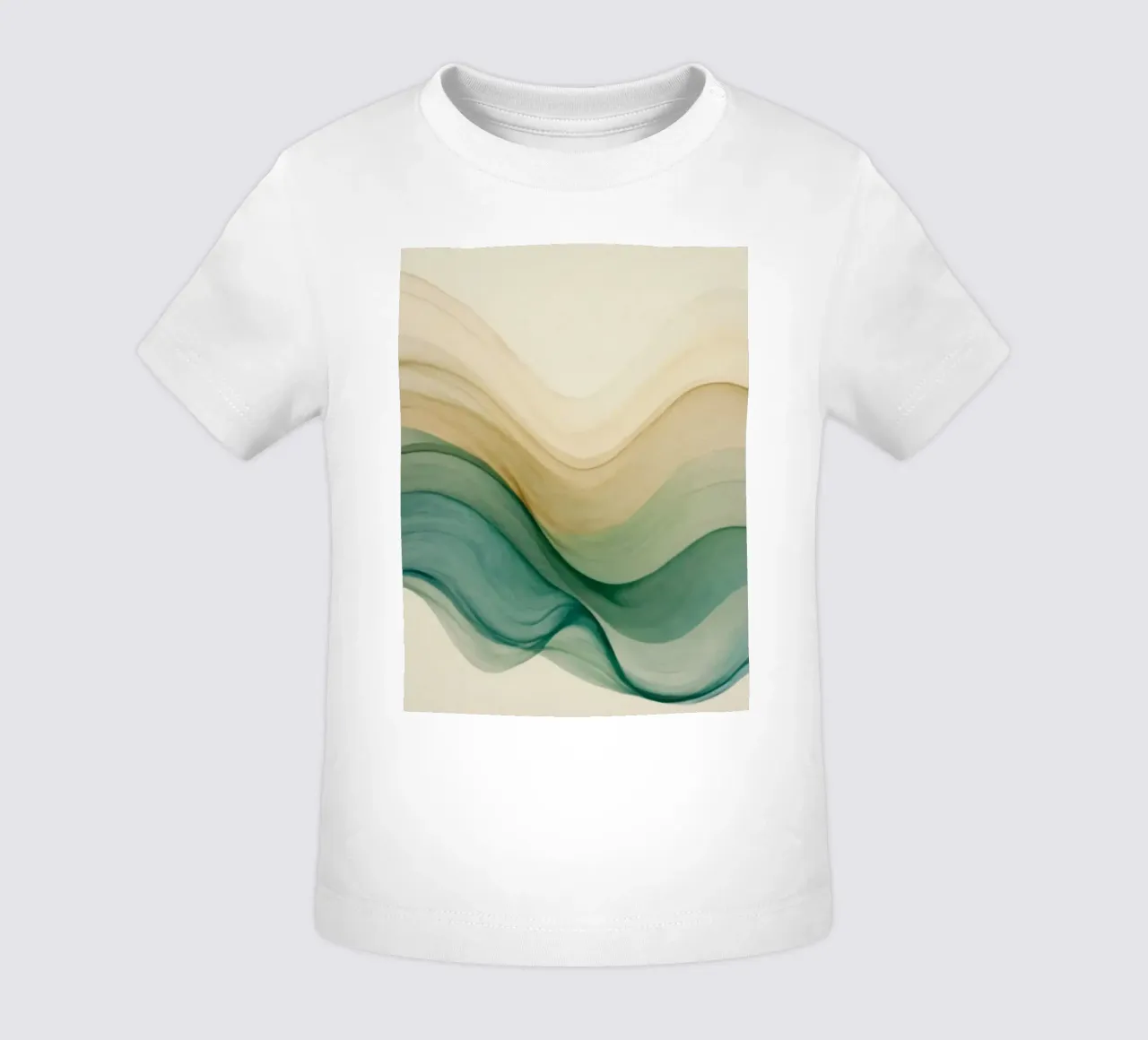 Elegant abstract waves in soft tones create a calming art baby t-shirt by DesignDoodle