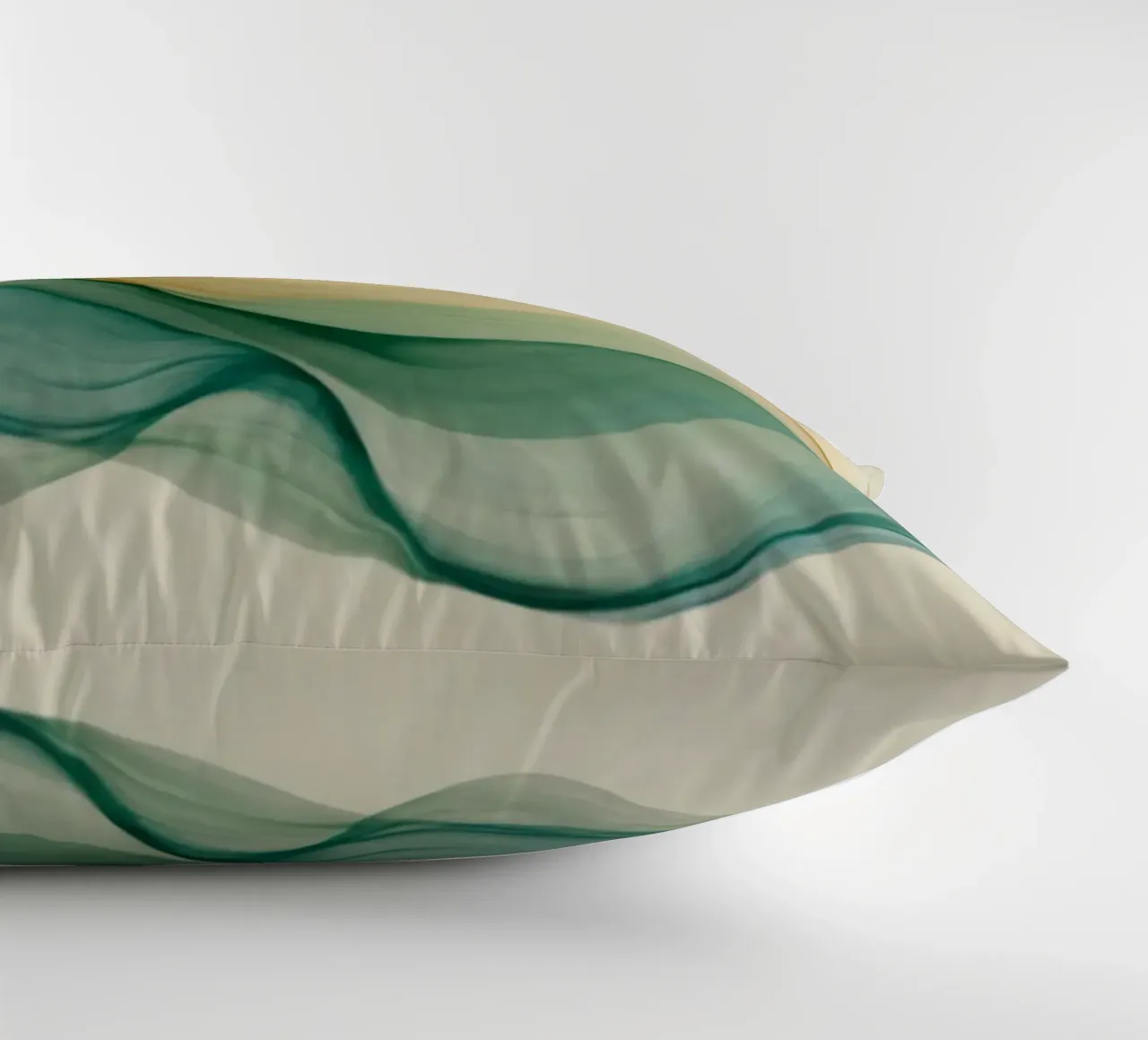 Elegant abstract waves in soft tones create a calming art decorative cushion by DesignDoodle