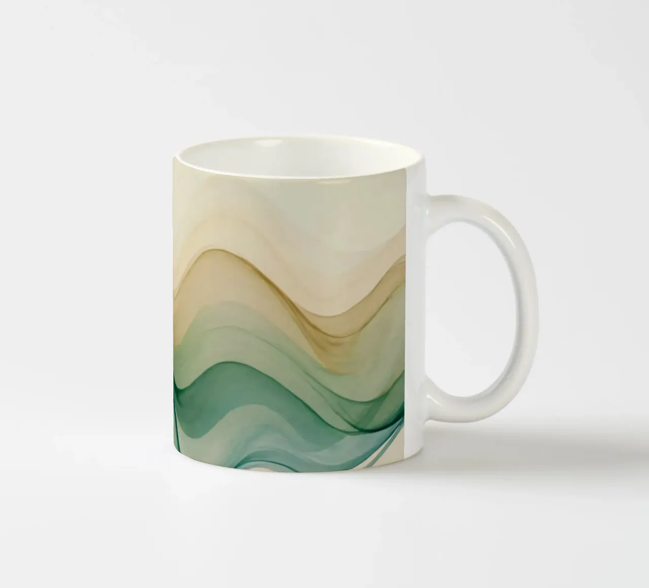 D'élégantes vagues abstraites dans des tons doux créent un art apaisant. mug en céramique de DesignDoodle