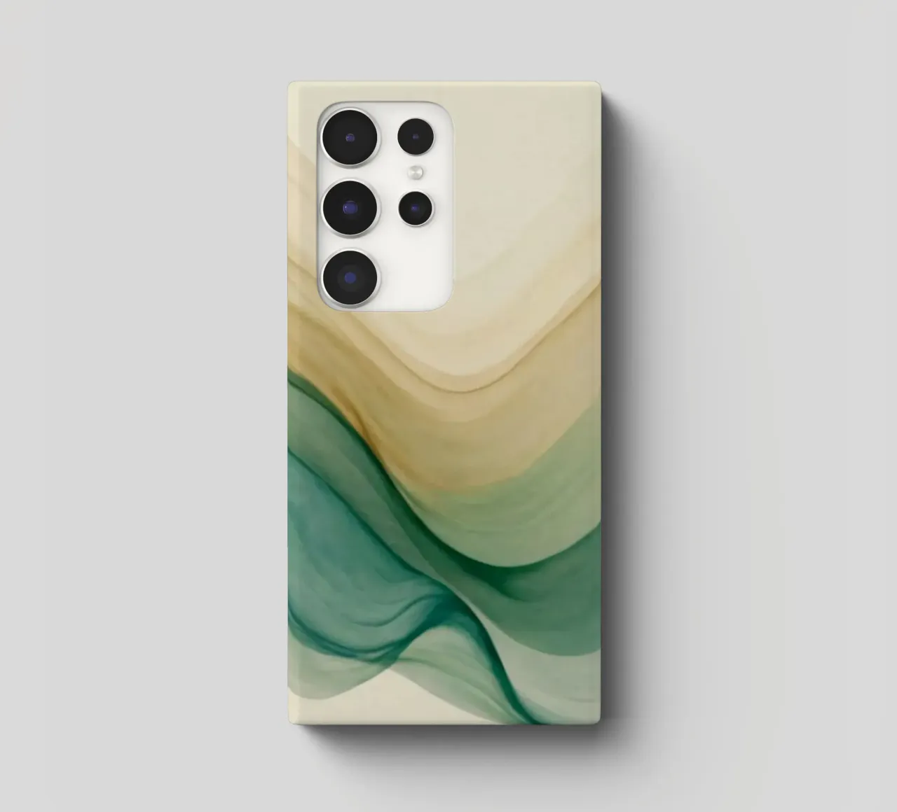 Elegant abstract waves in soft tones create a calming art samsung phone case by DesignDoodle