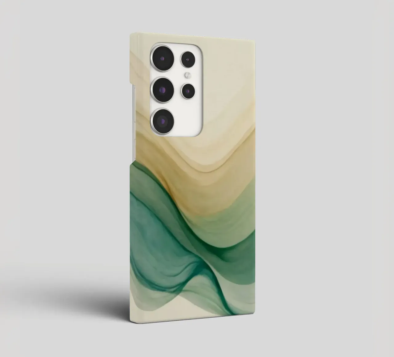 Elegant abstract waves in soft tones create a calming art samsung phone case by DesignDoodle