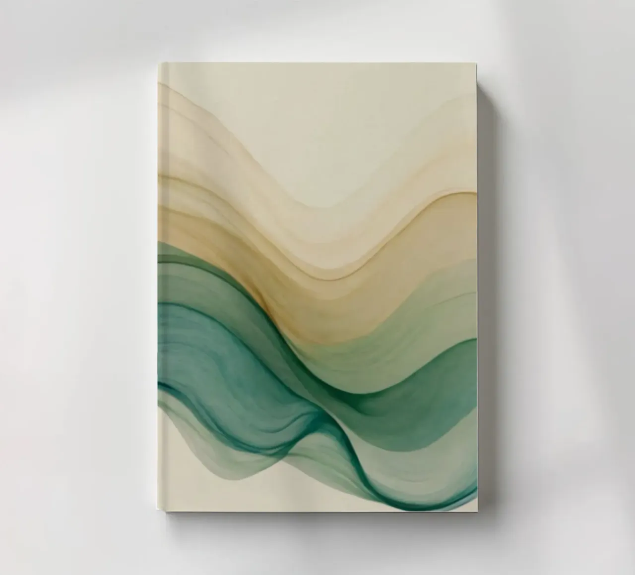 Elegant abstract waves in soft tones create a calming art notebook by DesignDoodle