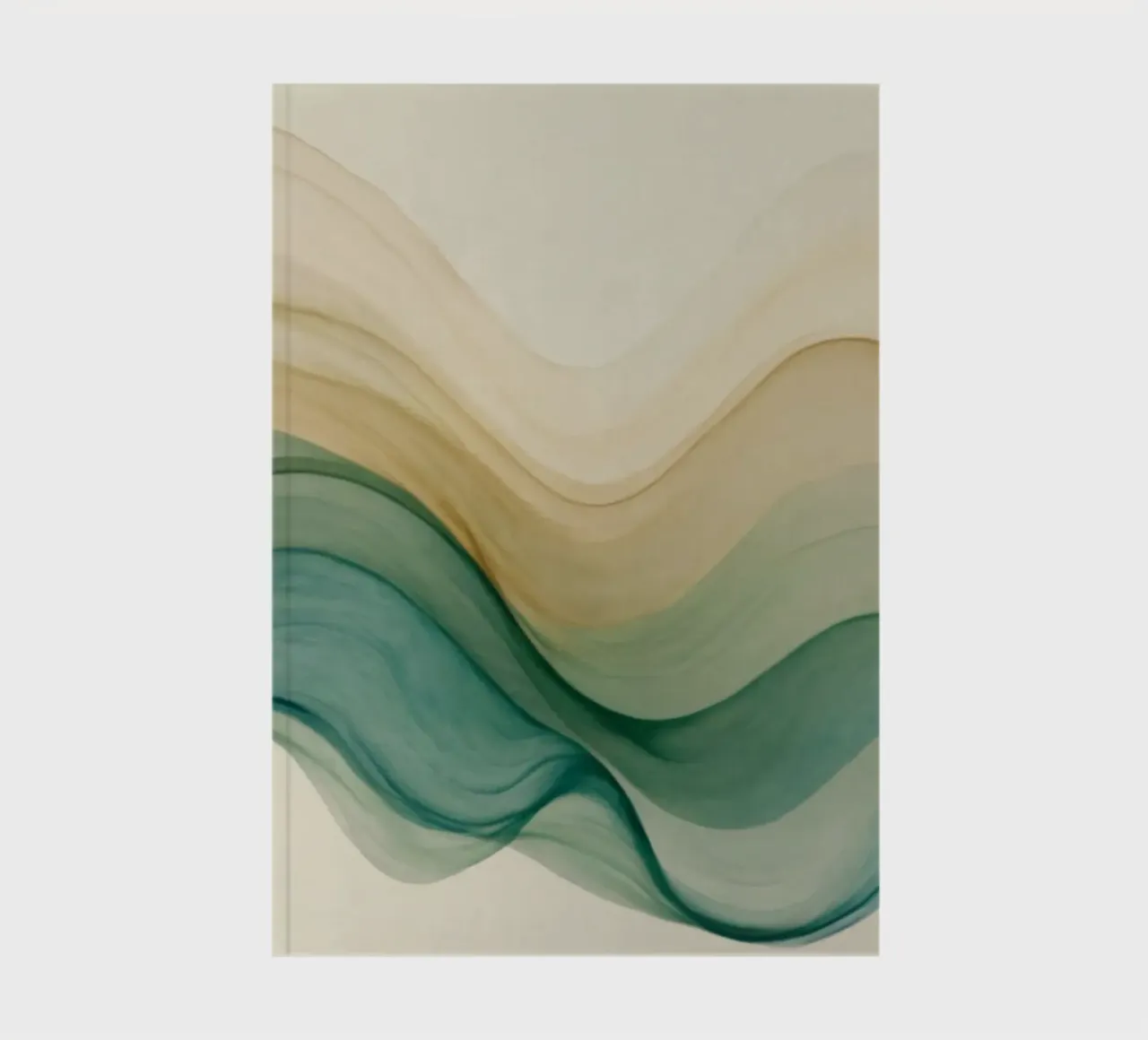 Elegant abstract waves in soft tones create a calming art notebook by DesignDoodle