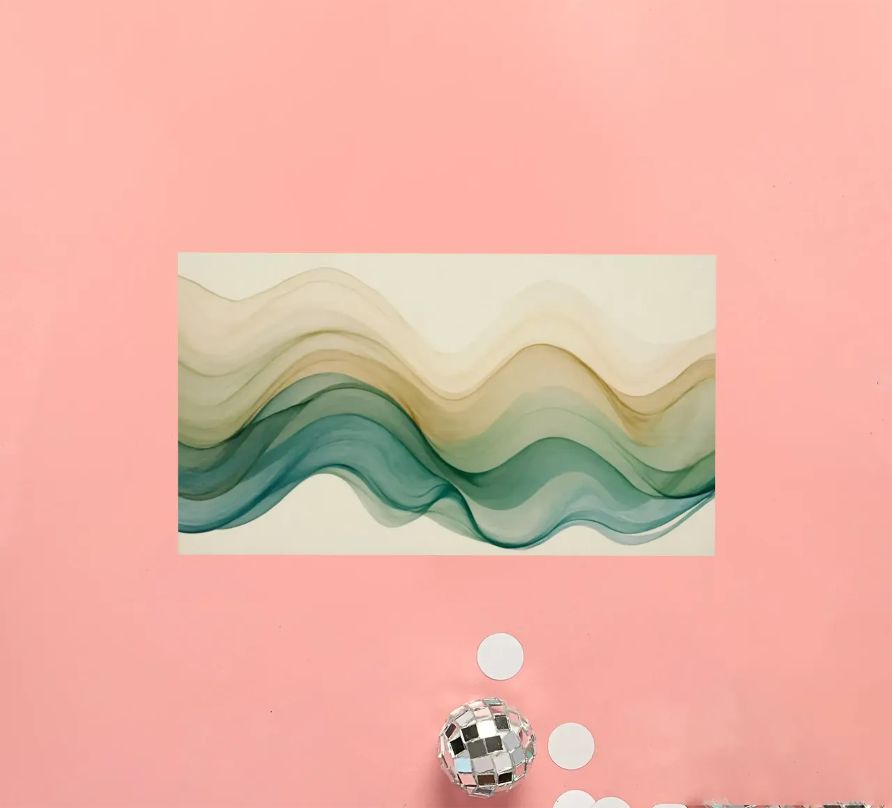 Elegant abstract waves in soft tones create a calming art sticker by DesignDoodle