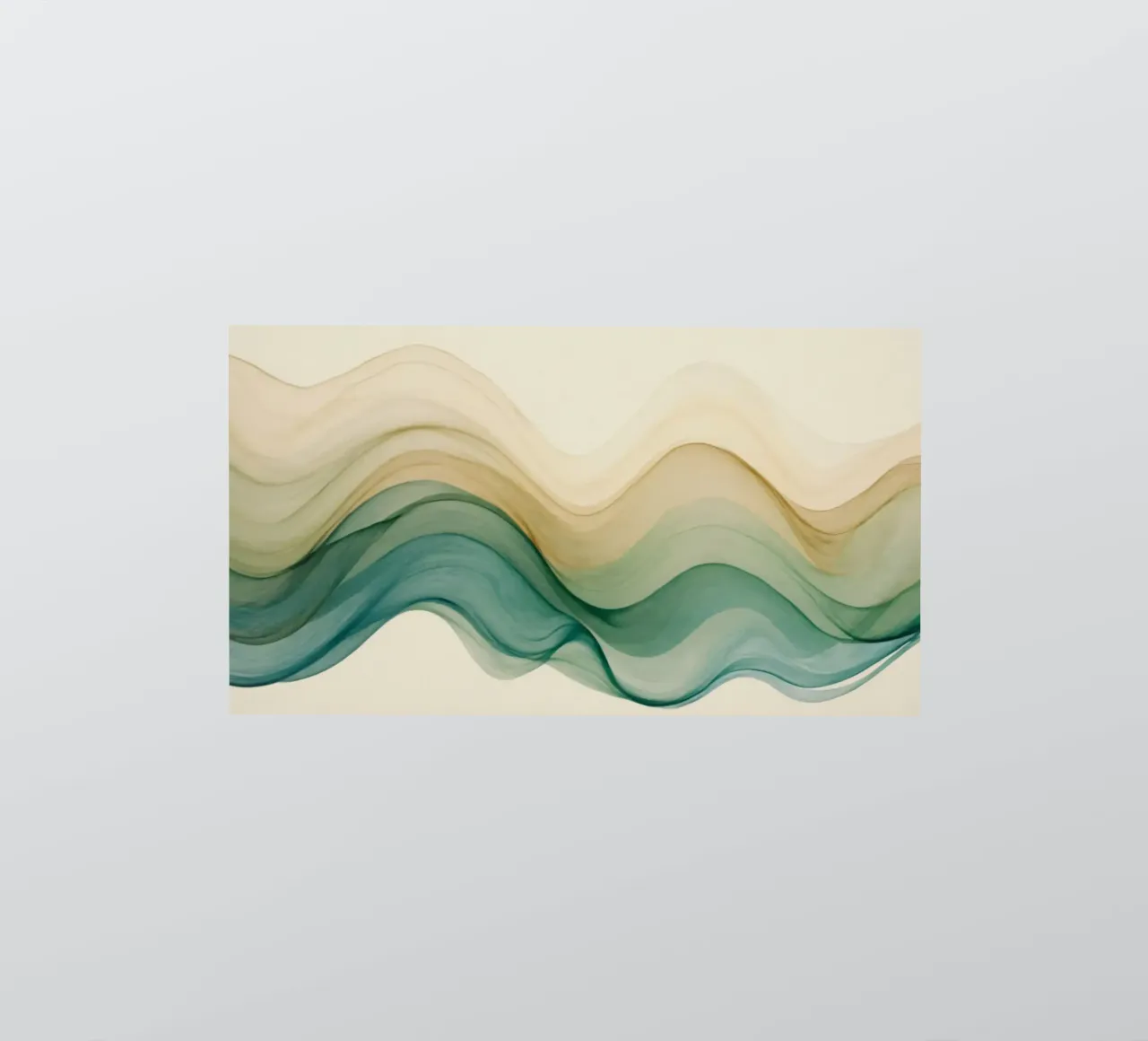 Elegant abstract waves in soft tones create a calming art sticker by DesignDoodle