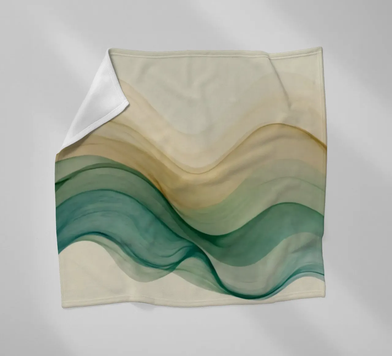 Elegant abstract waves in soft tones create a calming art fleece blanket by DesignDoodle