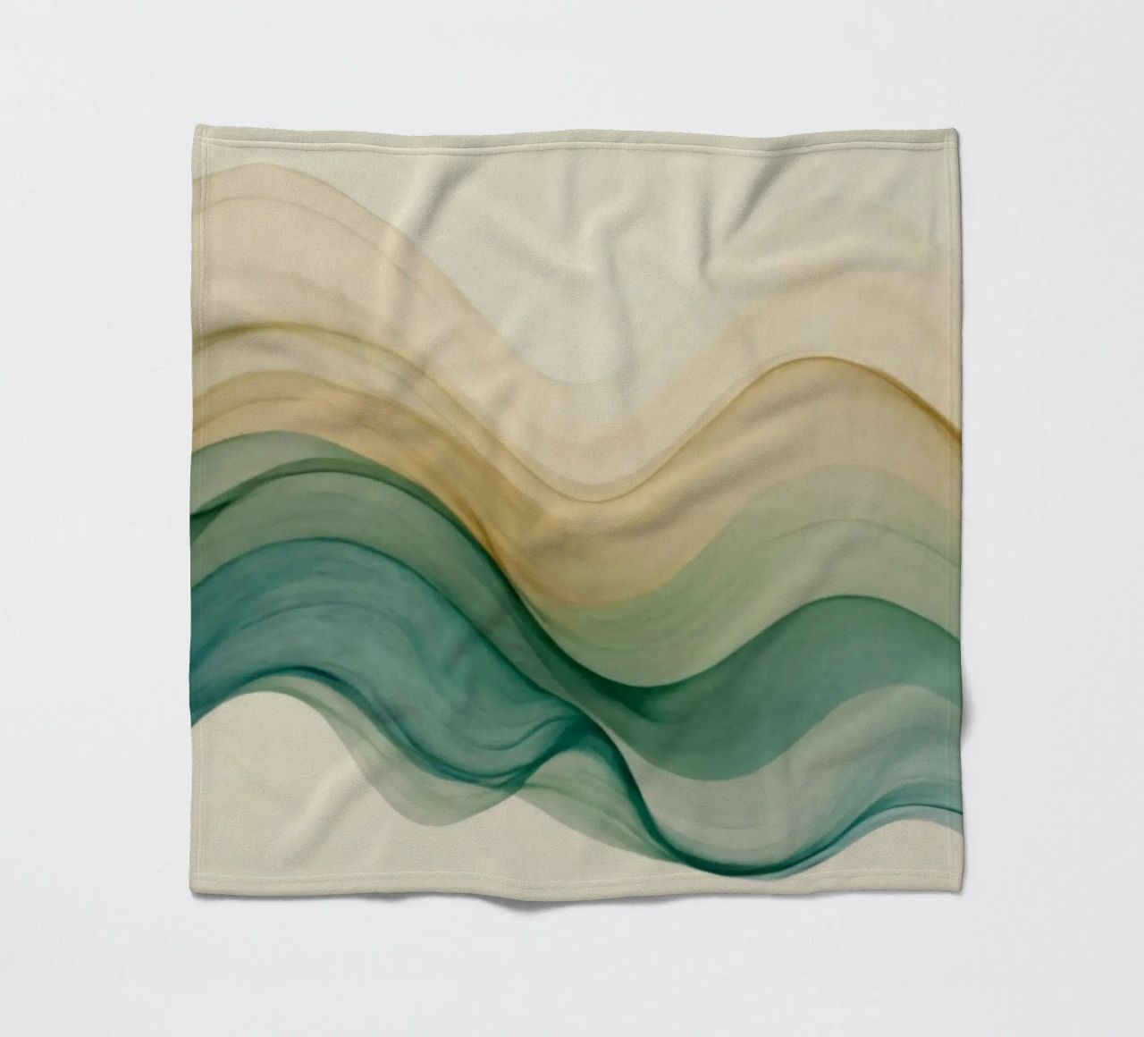 Elegant abstract waves in soft tones create a calming art fleece blanket by DesignDoodle