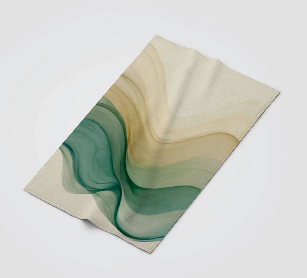 Elegant abstract waves in soft tones create a calming art fleece blanket by DesignDoodle