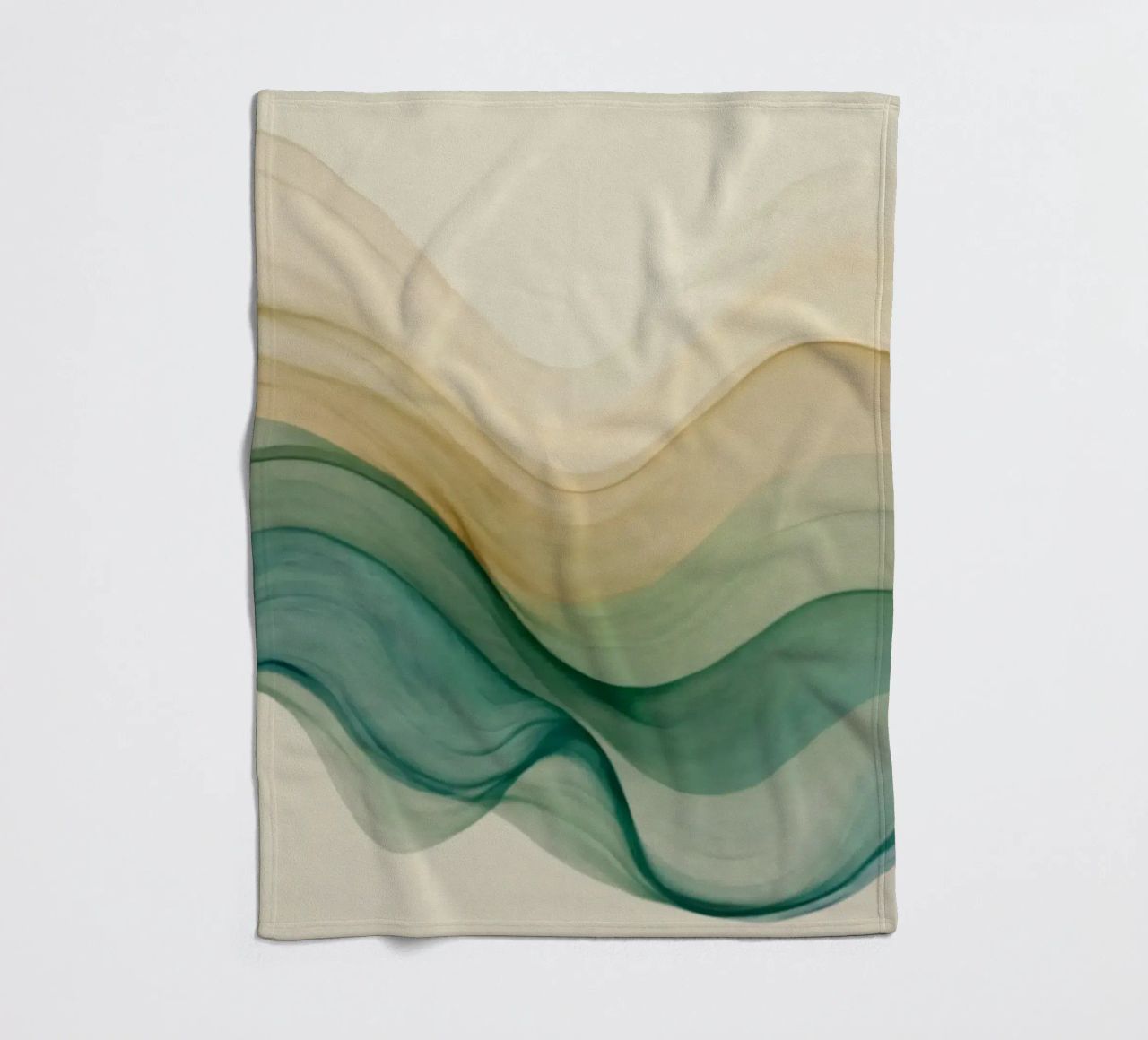 Elegant abstract waves in soft tones create a calming art fleece blanket by DesignDoodle