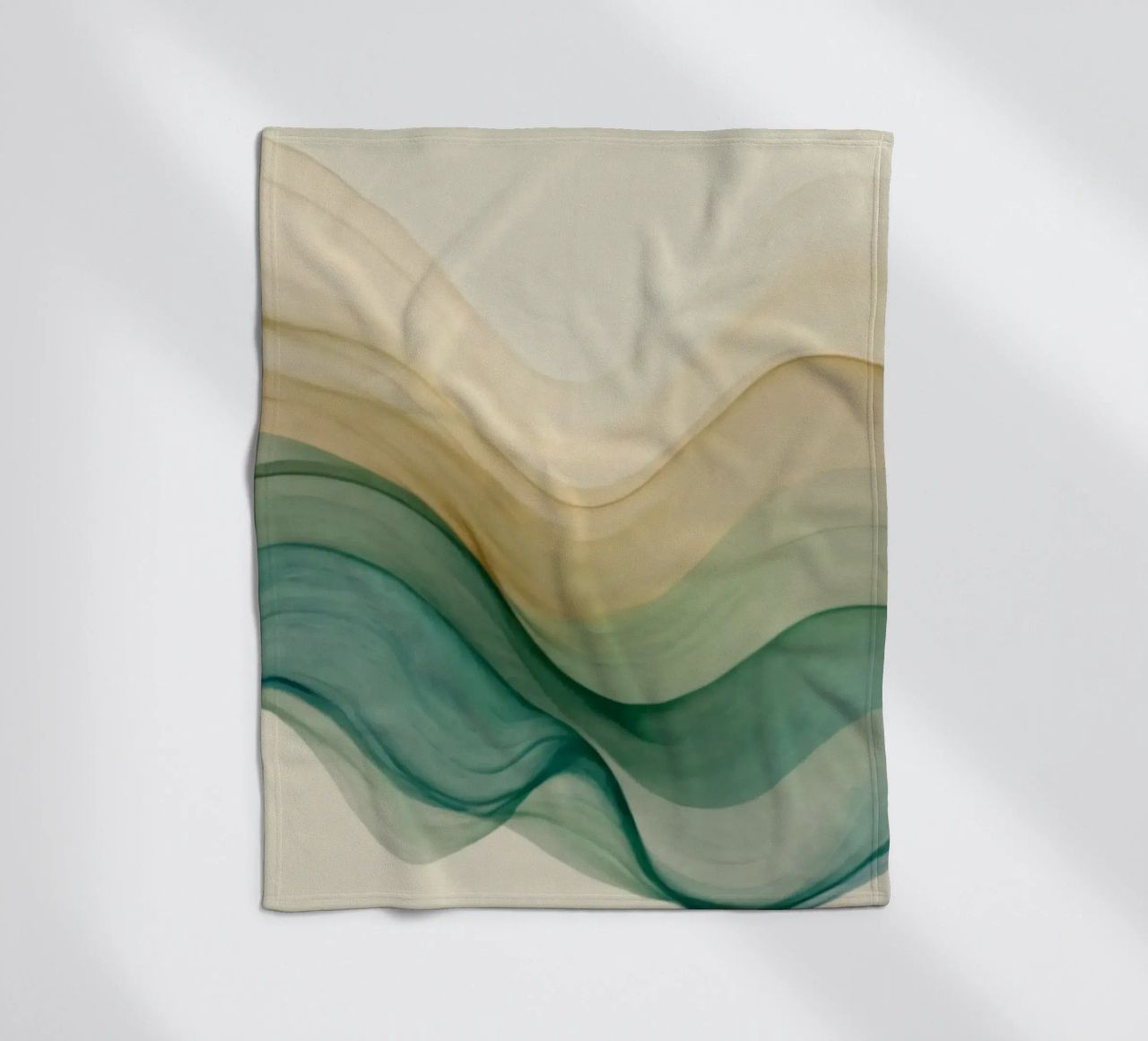 Elegant abstract waves in soft tones create a calming art fleece blanket by DesignDoodle